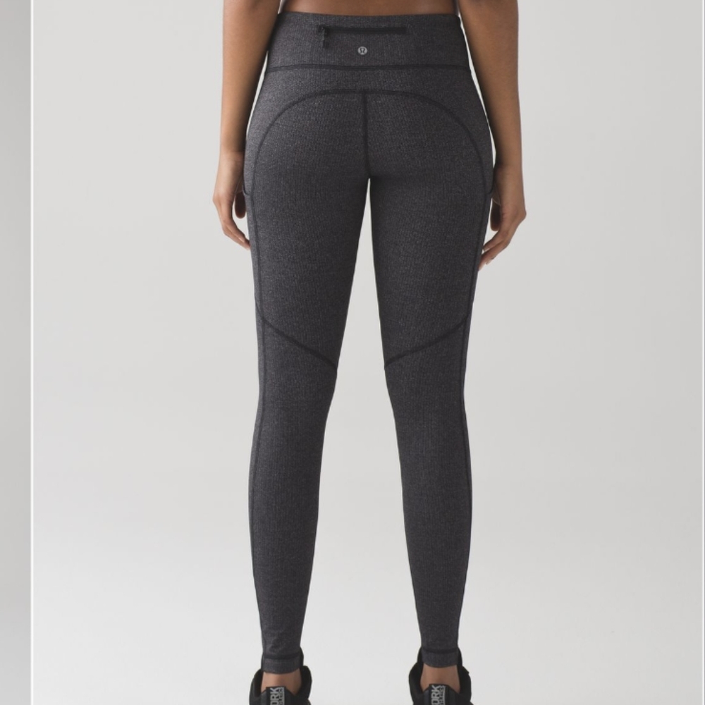 Lululemon Speed Tight V Power Luxtreme Variegated Knit Black Heathered Black